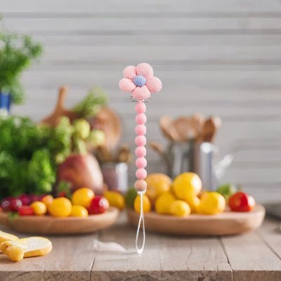 Attache Tétine - Fleur Rose - Joli bébé maman