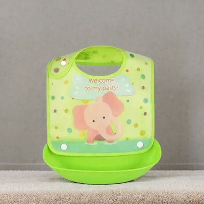 Bavoir Bébé - Éléphant Vert - Joli bébé maman