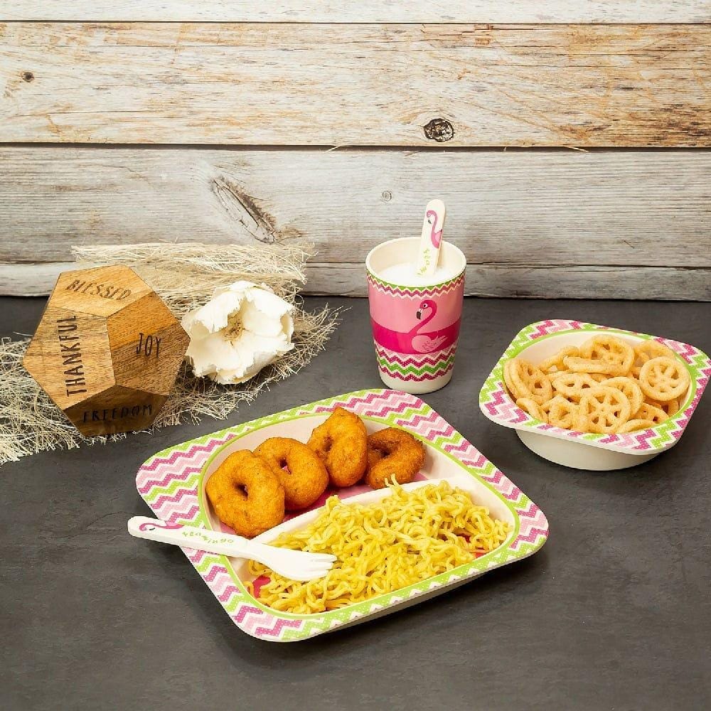 Vaisselle Bebe - BambooKid™ - Flamant rose - Joli bébé maman