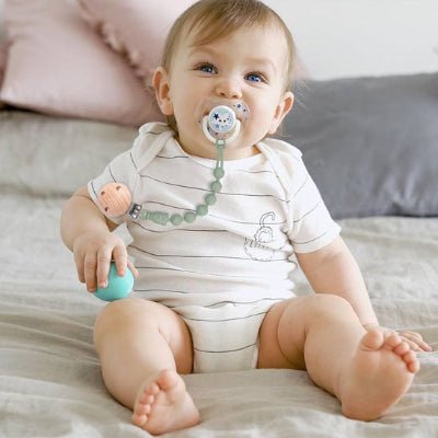Anneau de Dentition & Attache Tétine - Vert - Joli bébé maman