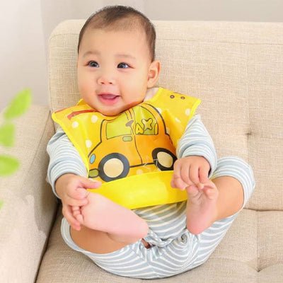 Bavoir Bébé - Voiture Jaune - Joli bébé maman