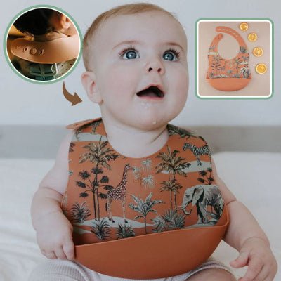 Bavoir en Silicone - Girafe Orange - Joli bébé maman