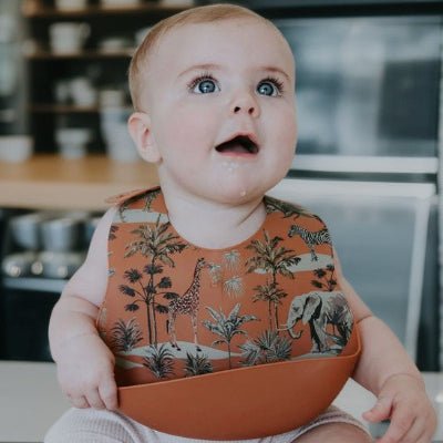 Bavoir en Silicone - Girafe Orange - Joli bébé maman