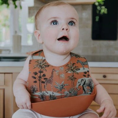 Bavoir en Silicone - Girafe Orange - Joli bébé maman