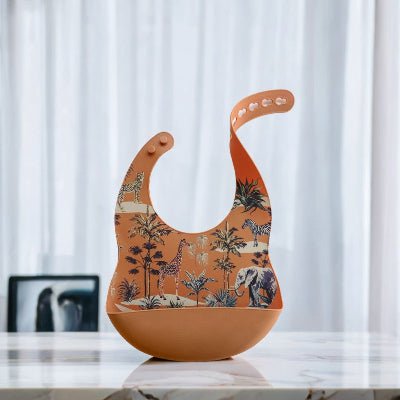 Bavoir en Silicone - Girafe Orange - Joli bébé maman