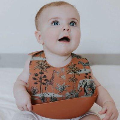 Bavoir en Silicone - Girafe Orange - Joli bébé maman