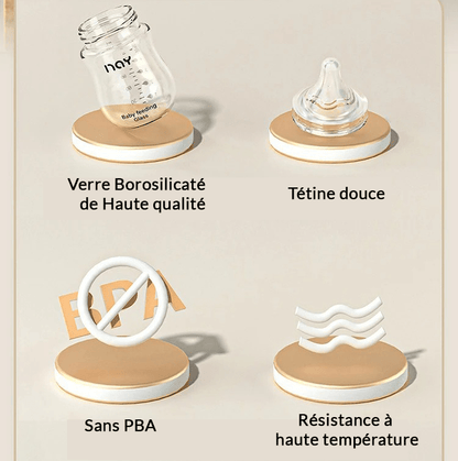 Biberon Bi Santos en Verre Anti flatulence 240ml - Vert - Joli bébé maman