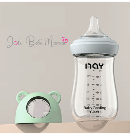 Biberon Bi Santos en Verre Anti flatulence 240ml - Vert - Joli bébé maman