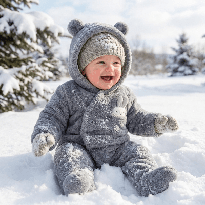 Combinaison bébé | Douce Peluche Hivernale - Joli bébé maman