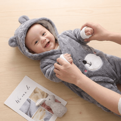 Combinaison bébé | Douce Peluche Hivernale - Joli bébé maman