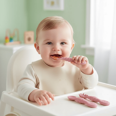 Cuillere bebe | Silicone Sensorielle - Joli bébé maman