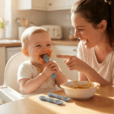 Cuillère bébé | Silicone Souple - Joli bébé maman