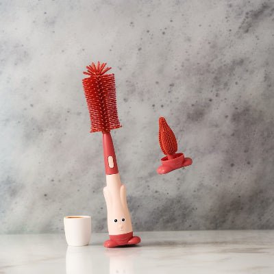 Ensemble de Brosse à Biberon - Rouge - Joli bébé maman