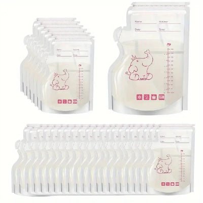 Sachet Conservation Lait Maternel - Motif Éléphant - 60PCS - Joli bébé maman