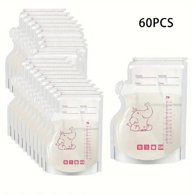 Sachet Conservation Lait Maternel - Motif Éléphant - 60PCS - Joli bébé maman