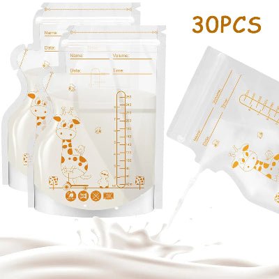 Sachet Conservation Lait Maternel - Motif Giraf - 30PCS - Joli bébé maman