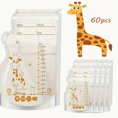 Sachet Conservation Lait Maternel - Motif Girafe - 60PCS - Joli bébé maman