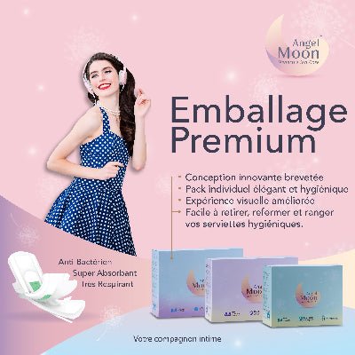 Serviette hygiénique | Angel Moon (ensemble jour, nuit & protège) - Joli bébé maman