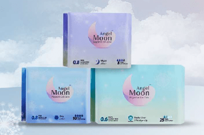 Serviette hygiénique | Angel Moon (ensemble jour, nuit & protège) - Joli bébé maman