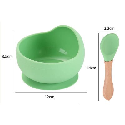 Vaisselle bebe avec cuillère - Vert - Joli bébé maman