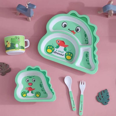 Vaisselle Bebe BambooKid™ - Dinosaure Vert - Joli bébé maman