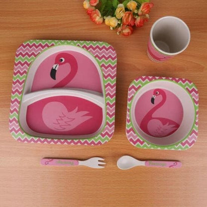 Vaisselle Bebe - BambooKid™ - Flamant rose - Joli bébé maman